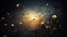 Astrological Background With Planets And Copy Space