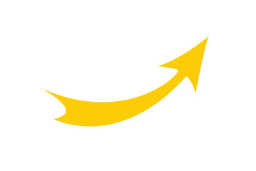 Wall Mural - yellow curved graph with arrow moving up png file type