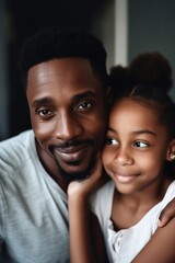 Sticker - shot of a young girl and her father bonding at home