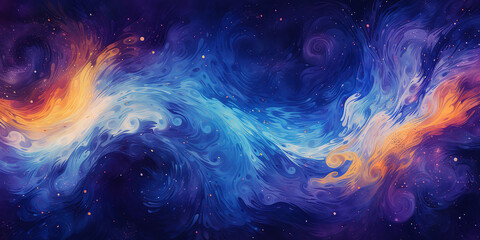 Wall Mural - design a galaxy texture with stars, nebulas, and cosmic swirls in a dark expanse.