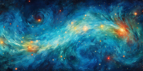 Wall Mural - design a galaxy texture with stars, nebulas, and cosmic swirls in a dark expanse.