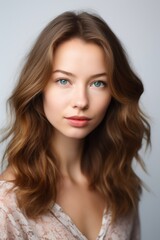 portrait of an attractive young woman posing against a white background