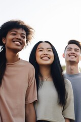 Wall Mural - cropped shot of a group of friends standing together outdoors