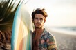 Attractive male surf. Generate Ai