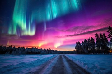 Sticker - Scenic view of Northern Lights