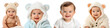 © Prageeth - four cute isolated smiling babies, toddler, cuddle, infant, transparent background, PNG, Generative AI