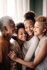 Wall Mural - shot of a loving young couple embracing their daughter and granddaughter