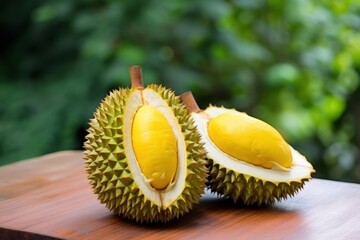 Durian fruit. King of fruits. Isolated on white background.