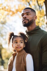 Wall Mural - shot of a young man and his daughter standing together outdoors