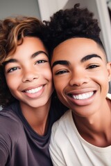 Wall Mural - cropped shot of a mother and her son taking selfies together