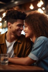 Sticker - shot of a young couple sharing an moment on their first date