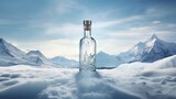 Fototapeta  -  a bottle of water sitting on top of a snow covered ground.  generative ai