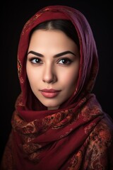 Wall Mural - closeup portrait of an attractive young muslim woman wearing a hijab