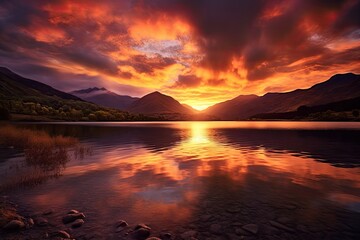 Poster - Sunset on the Lake