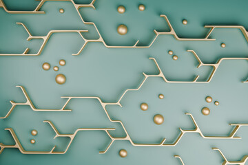 3D render illustration of abstract pattern with pearls