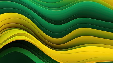 Poster - Green and Yellow Waves Background