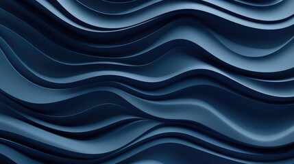 Wall Mural - Waves in Navy blue Colors