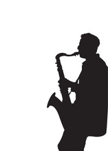 A Musician With Saxophone Silhouette Vector