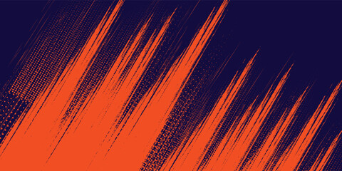 Abstract speed lines style orange color halftone banner design template. Vector illustration