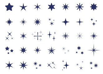 sparkle star icon set. different forms of stars, constellations, galaxies. sparkles and stars set co