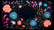 © Oksana Smyshliaeva - Vibrant cosmic floral background. Magical mysterious beautiful mystical fantasy enchanted fabulous fairytale blooming galaxy flowers in space. AI illustration..