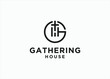 initial gh church logo design vector silhouette illustration