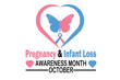  Pregnancy & Infant Loss Awareness Month October Vector illustration. Holiday concept. Template for background, banner, card, poster with text inscription. 