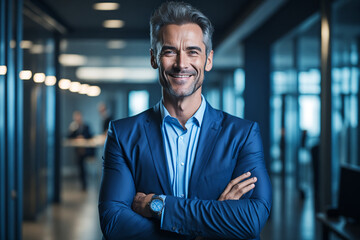 Professional businessman smiling, created with ai