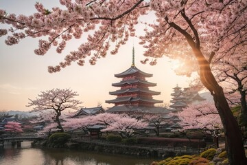 Canvas Print - pagoda in the park