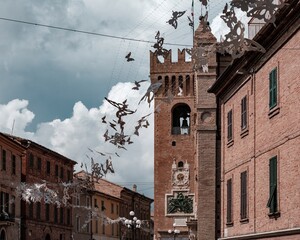 Wall Mural - View of downtown Recanati city