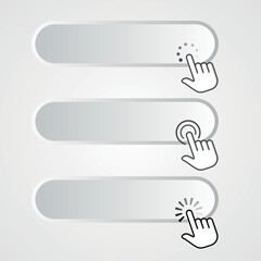 Wall Mural - pointer or click button vector. Click here vector template.