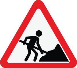 road under construction sign vector