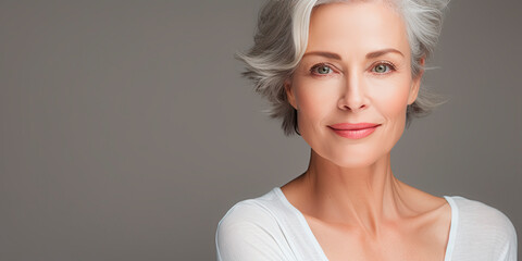 a mature woman in delicate light make up