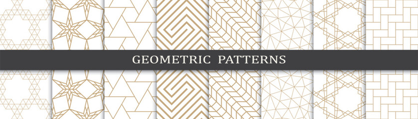 Set of arabic seamless patterns. Asian geometric traditional design islamic pattern. Seamless arabic ramadan pattern.