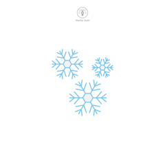 Wall Mural - Snowflake icon symbol vector illustration isolated on white background