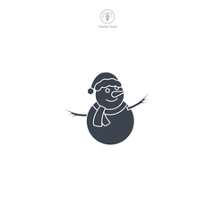Wall Mural - Snowman icon symbol vector illustration isolated on white background