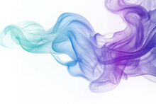 Abstract Purple Blue Teal Gradient Smoke Cloud On Transparent Background - Generative AI