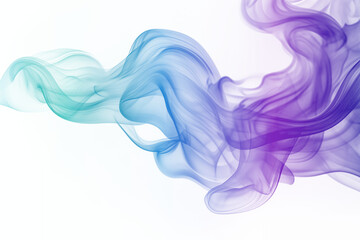 Wall Mural - abstract purple blue teal gradient smoke cloud on transparent background - generative ai