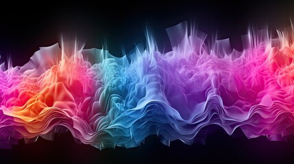 Wall Mural - Reverberating Soundwave Refraction Wave Formation.
RGB Color Spectrum Wavelength Synthesis Backdrop Wallpaper. 