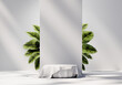 Abstract White Minimal Modern Podium Pedestal Platform For Product Display Showcase Presentation 3D Rendering