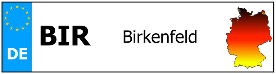 Registration number German car license plates of Birkenfeld
 Germany