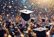 Graduation celebration background blur confetti