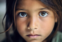 The Beautiful Eyes Of A Girl Living In A Poor Country