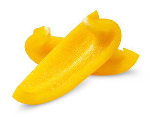 Wall Mural - yellow pepper isolated. sliced bulgarian sweet pepper on a transparent background.
