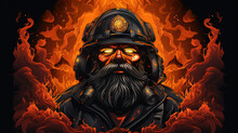Firefighter . Emblem, Icon, Logo. Fire. Mask Firefighter