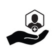 © Holil - Patient icon. Customer icon with add, additional sign. Patient icon and new, plus, positive symbol. Patient, icon, new, customer, support, safety, retention, extra, join, more, plus