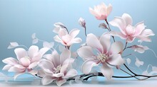 Pink Magnolia Flowers On The Table