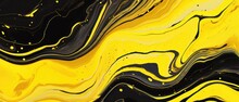 Colorful Black And Yellow Abstract Liquid Texture Background