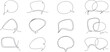 © MicroOne - One line drawing speech bubbles, text bubble. Line argument, feedback or communication frames. Business chat messages, talk decent vector elements
