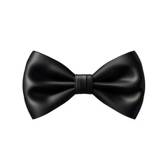 Black bow tie isolated on transparent background. Black bow tie realistic illustration on white